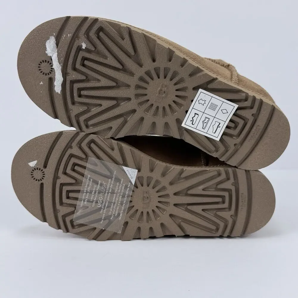 UGG Kids Classic Femme Mini Boots Taupe Slate Suede Size 13 New Without Box